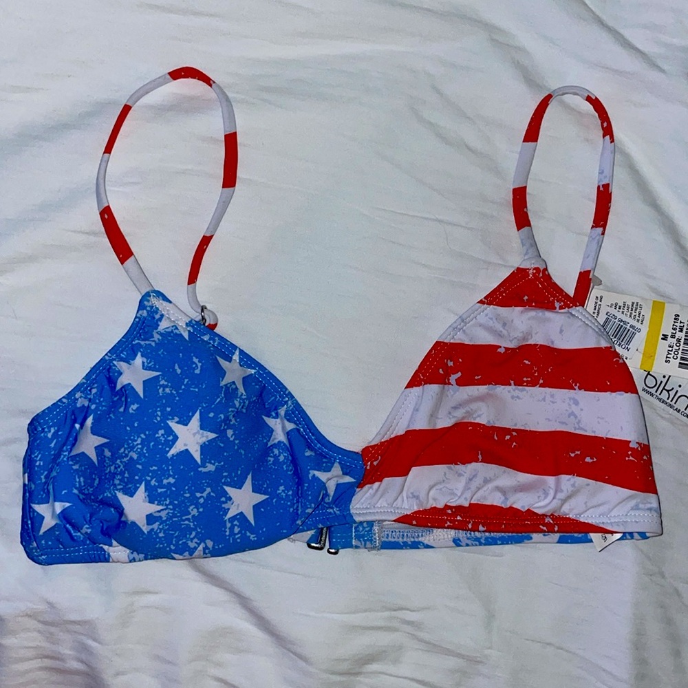 🆕 The Bikini Lab American Flag Bikini Top Medium